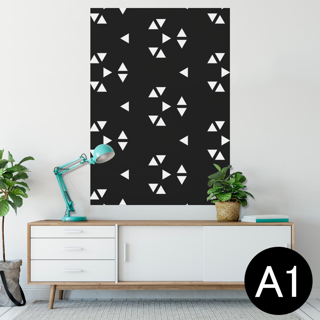 ポスター ウォールステッカー シール式ステッカー 飾り 594×841mm A1 写真 フォト 壁 インテリア おしゃれ 剥がせるwall sticker poster 012467 モノトーン　白黒　三角