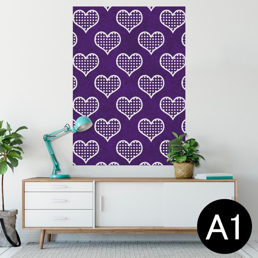 ポスター ウォールステッカー シール式ステッカー 飾り 594×841mm A1 写真 フォト 壁 インテリア おしゃれ 剥がせるwall sticker poster 012677 ハート　ドット　かわいい