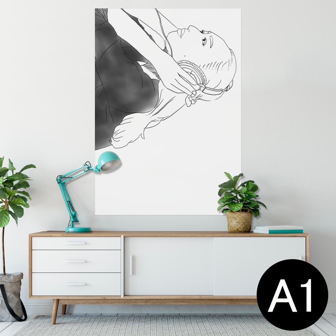 ポスター ウォールステッカー シール式ステッカー 飾り 594×841mm A1 写真 フォト 壁 インテリア おしゃれ 剥がせるwall sticker poster 014025 音楽　人物　ミュージック