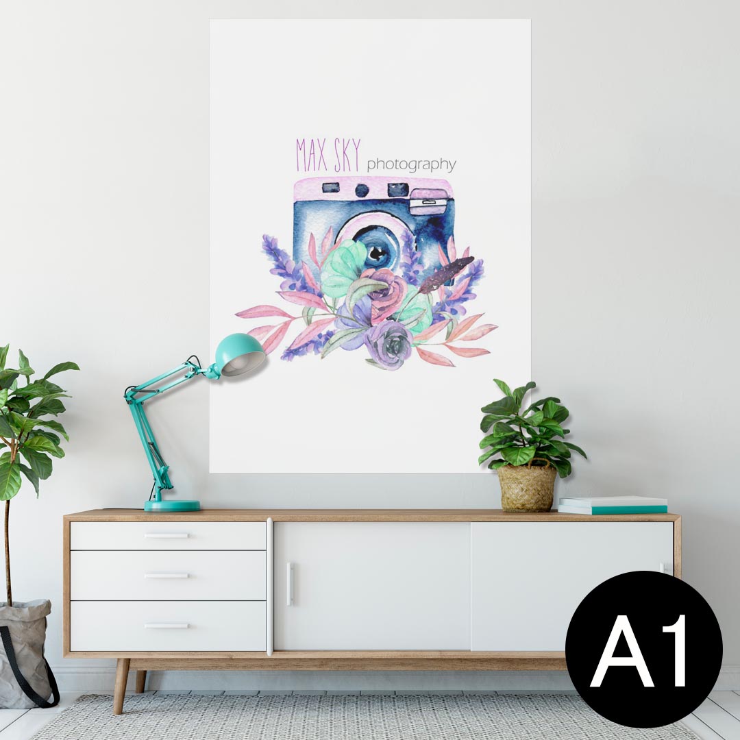 ポスター ウォールステッカー シール式ステッカー 飾り 594×841mm A1 写真 フォト 壁 インテリア おしゃれ 剥がせるwall sticker poster 014339 カメラ　花　パステル