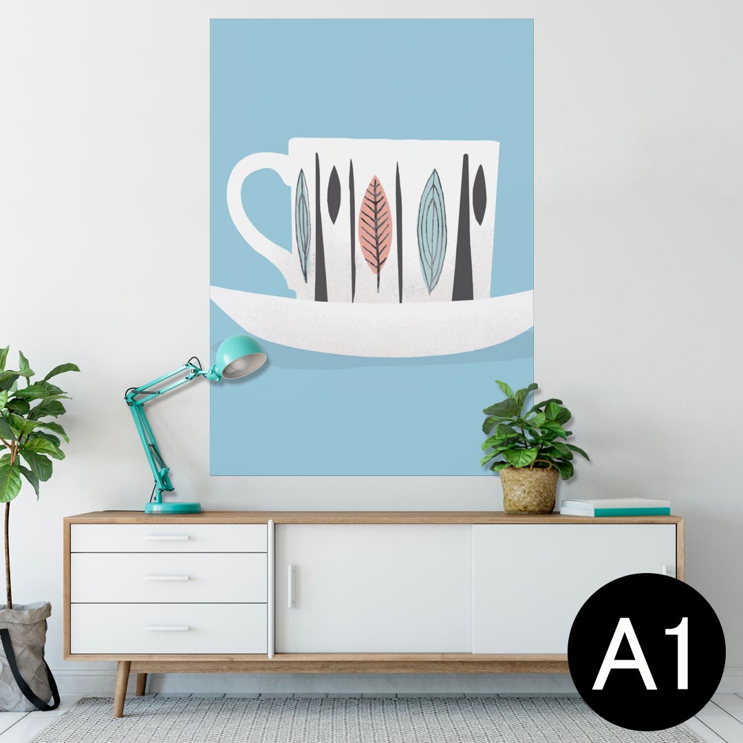 ポスター ウォールステッカー シール式ステッカー 飾り 594×841mm A1 写真 フォト 壁 インテリア おしゃれ 剥がせるwall sticker poster 014442 カフェ　マグカップ