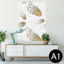 ポスター ウォールステッカー シール式ステッカー 飾り 594×841mm A1 写真 フォト 壁 インテリア おしゃれ 剥がせるwall sticker poster 014853 模様 羽 白