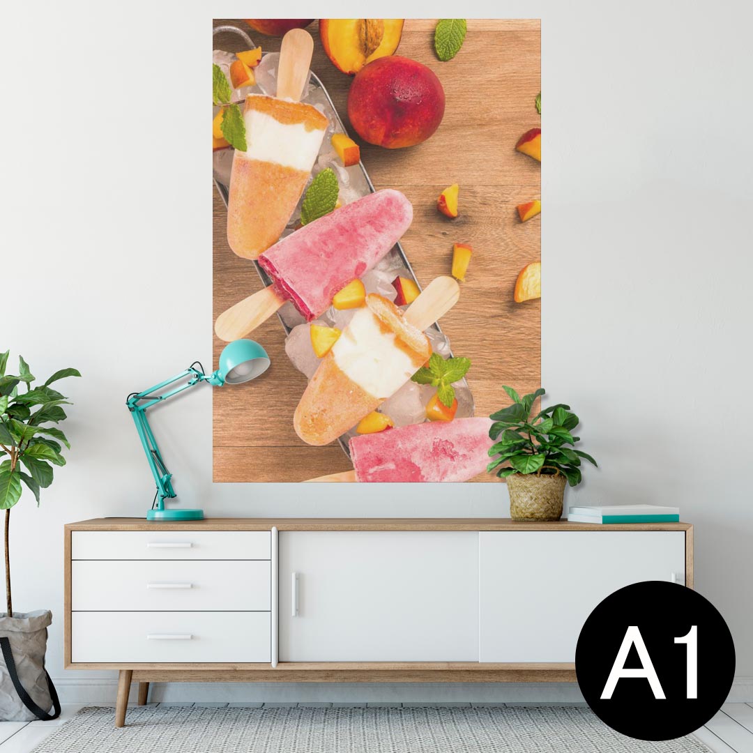 ポスター ウォールステッカー シール式ステッカー 飾り 594×841mm A1 写真 フォト 壁 インテリア おしゃれ 剥がせるwall sticker poster 014855 食べ物　アイス　デザート