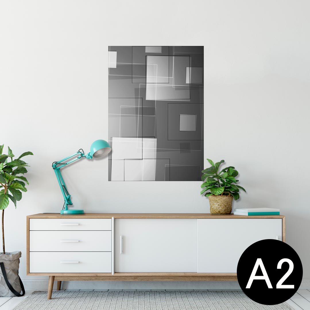 ポスター ウォールステッカー シール式ステッカー 飾り 420×594mm A2 写真 フォト 壁 インテリア おしゃれ 剥がせる wall sticker poster 000474 タイル　黒