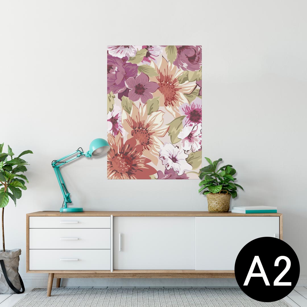 ポスター ウォールステッカー シール式ステッカー 飾り 420×594mm A2 写真 フォト 壁 インテリア おしゃれ 剥がせる wall sticker poster 000749 花　リーフ