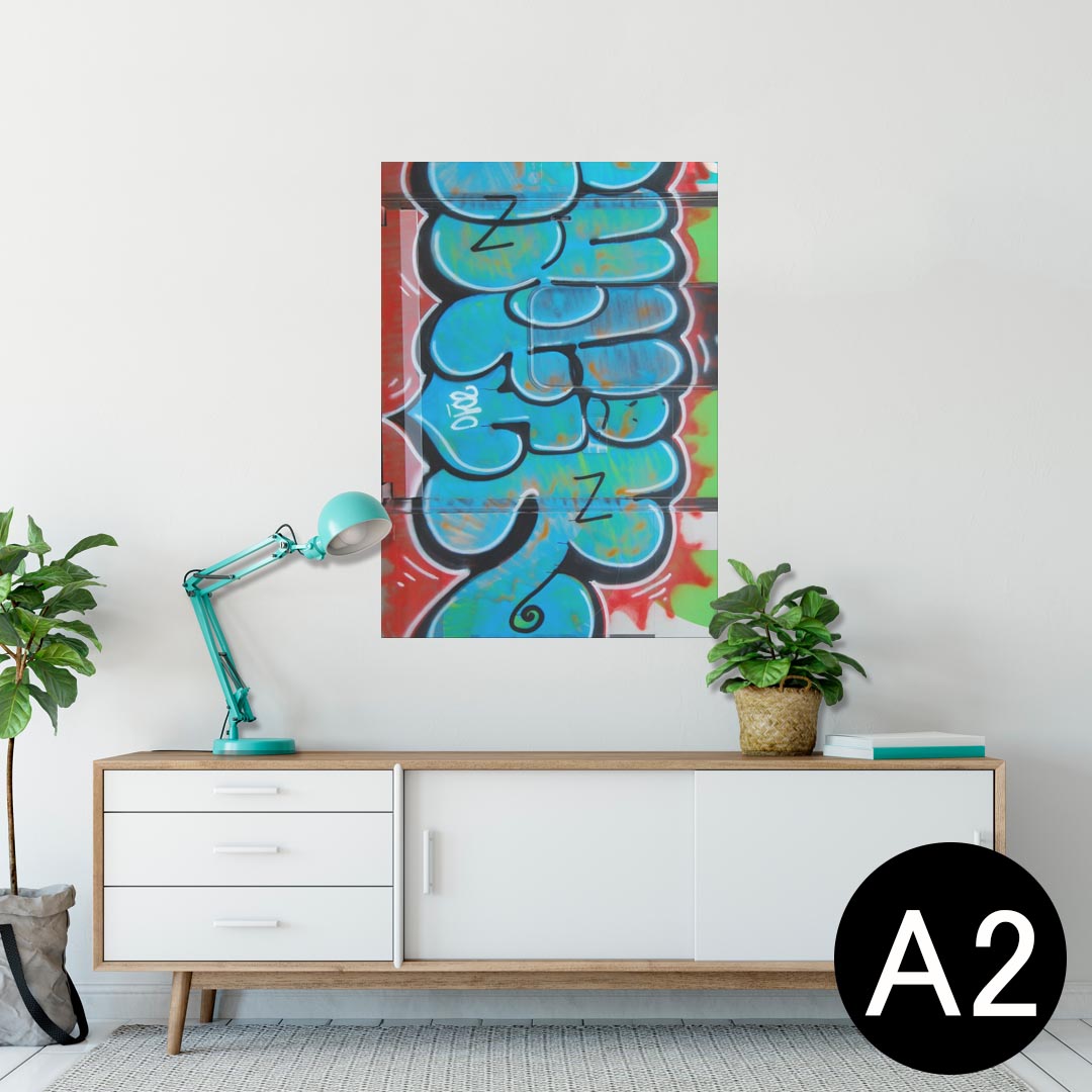 ポスター ウォールステッカー シール式ステッカー 飾り 420×594mm A2 写真 フォト 壁 インテリア おしゃれ 剥がせる wall sticker poster 001088 クール グラフィティ　落書き