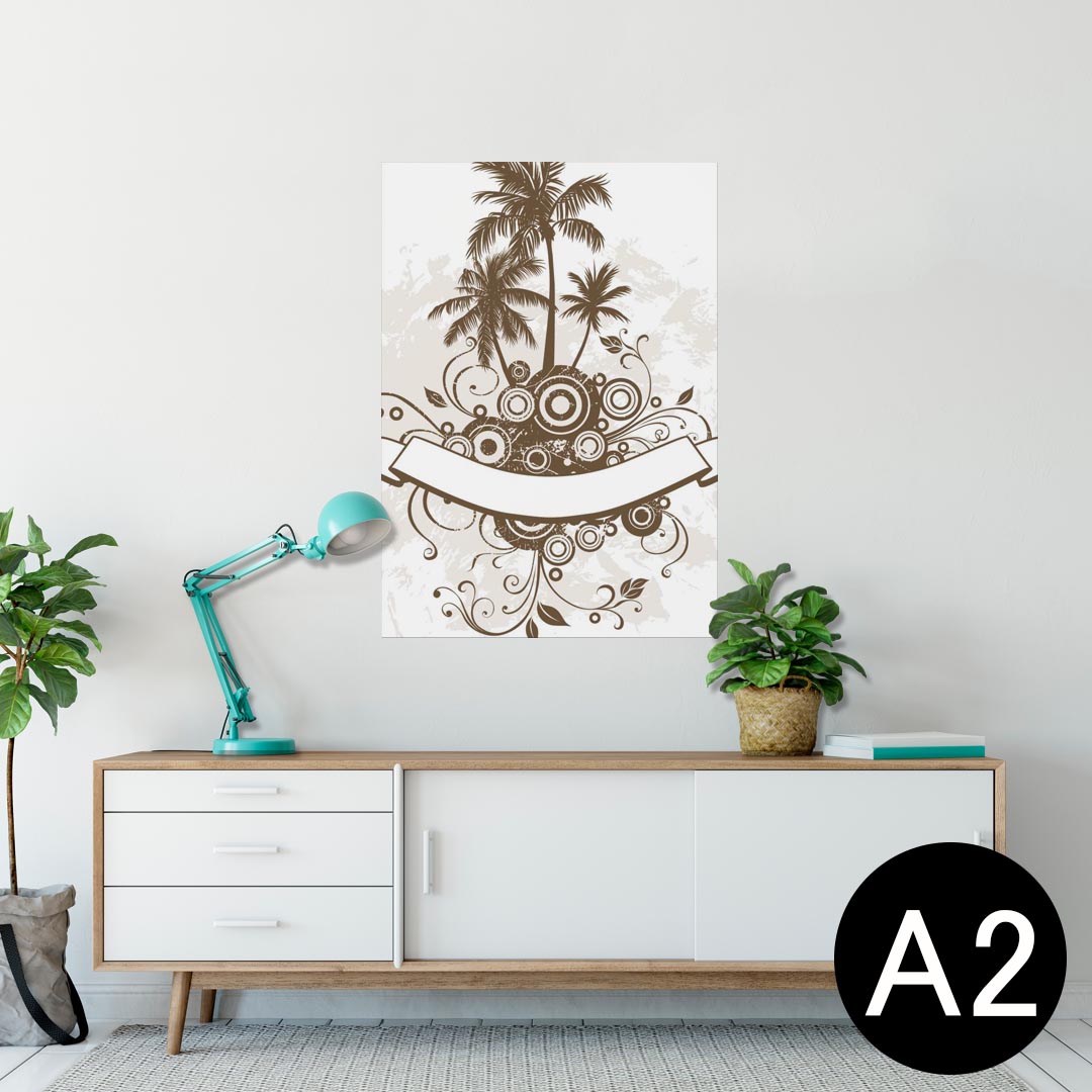 ポスター ウォールステッカー シール式ステッカー 飾り 420×594mm A2 写真 フォト 壁 インテリア おしゃれ 剥がせる wall sticker poster 001188 ヤシの木　ハワイ