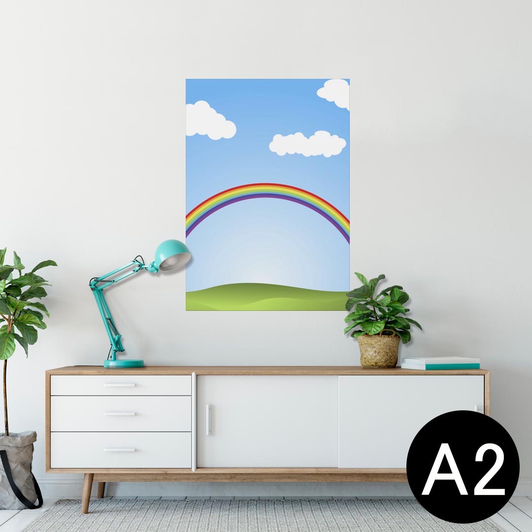 ポスター ウォールステッカー シール式ステッカー 飾り 420×594mm A2 写真 フォト 壁 インテリア おしゃれ 剥がせる wall sticker poster 001396 空 虹 青空
