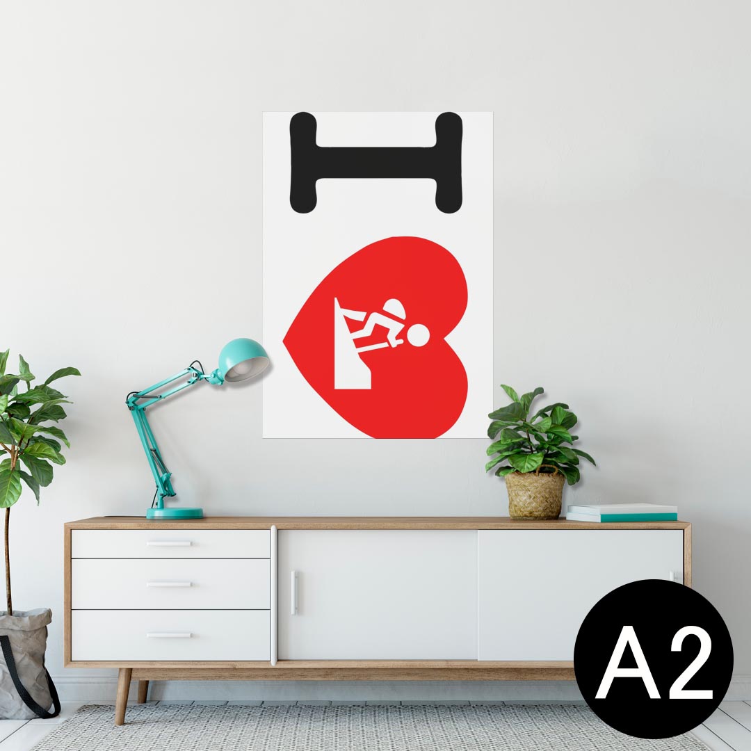 ポスター ウォールステッカー シール式ステッカー 飾り 420×594mm A2 写真 フォト 壁 インテリア おしゃれ 剥がせる wall sticker poster 002971 文字　英語　ハート
