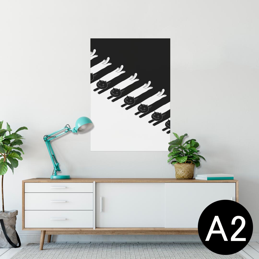 ポスター ウォールステッカー シール式ステッカー 飾り 420×594mm A2 写真 フォト 壁 インテリア おしゃれ 剥がせる wall sticker poster 003650 猫　動物　キャラクター