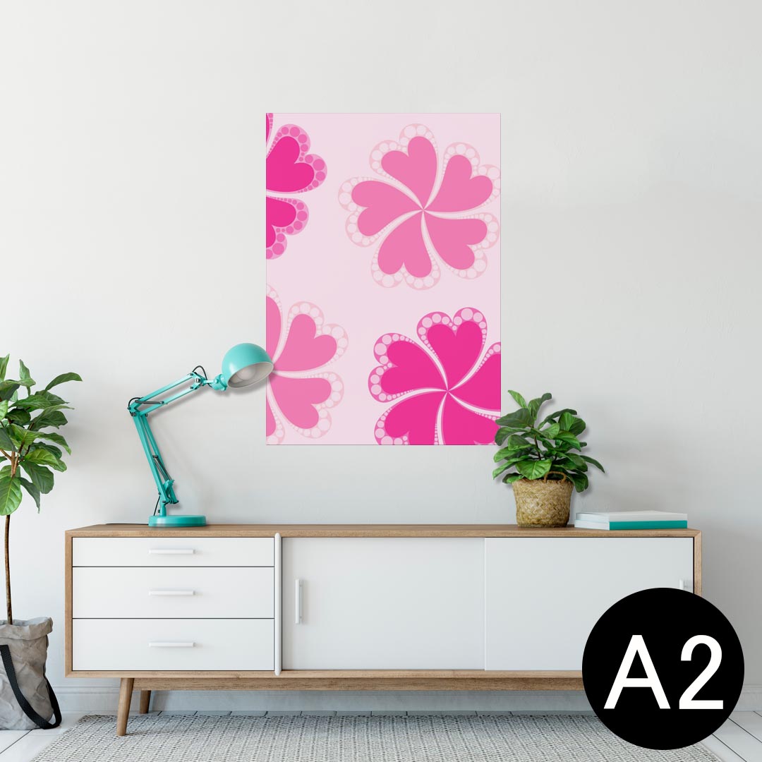 ポスター ウォールステッカー シール式ステッカー 飾り 420×594mm A2 写真 フォト 壁 インテリア おしゃれ 剥がせる wall sticker poster 003782 花　　ピンク