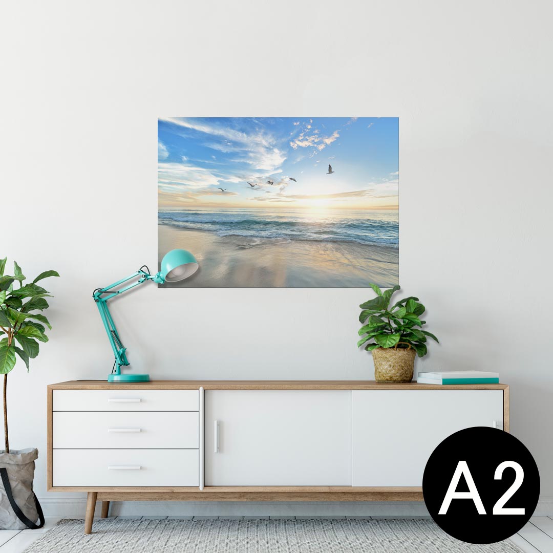 ポスター ウォールステッカー シール式ステッカー 飾り 420×594mm A2 写真 フォト 壁 インテリア おしゃれ 剥がせる wall sticker poster 022947 写真　海　鳥　自然
