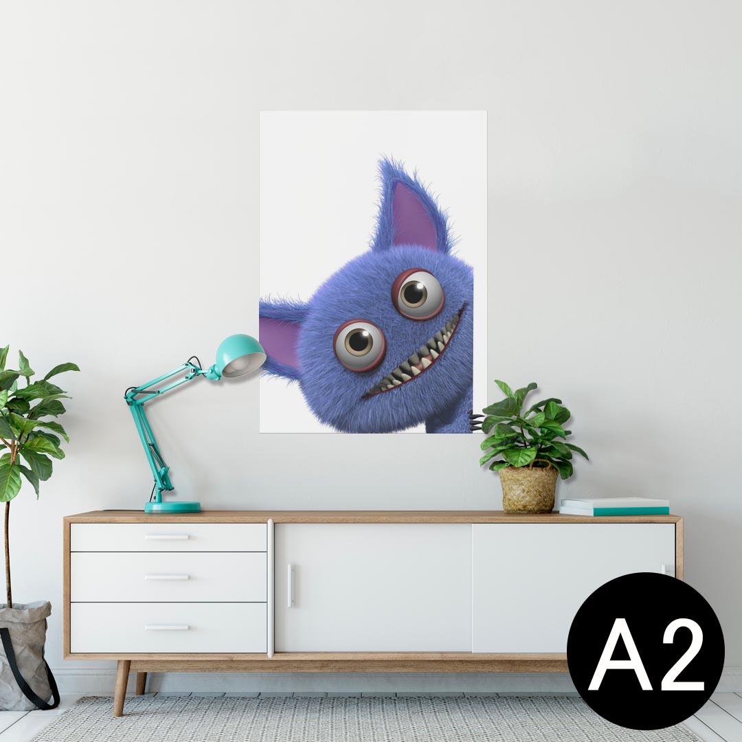 ポスター ウォールステッカー シール式ステッカー 飾り 420×594mm A2 写真 フォト 壁 インテリア おしゃれ 剥がせる wall sticker poster 005190 モンスター　青　キャラクター