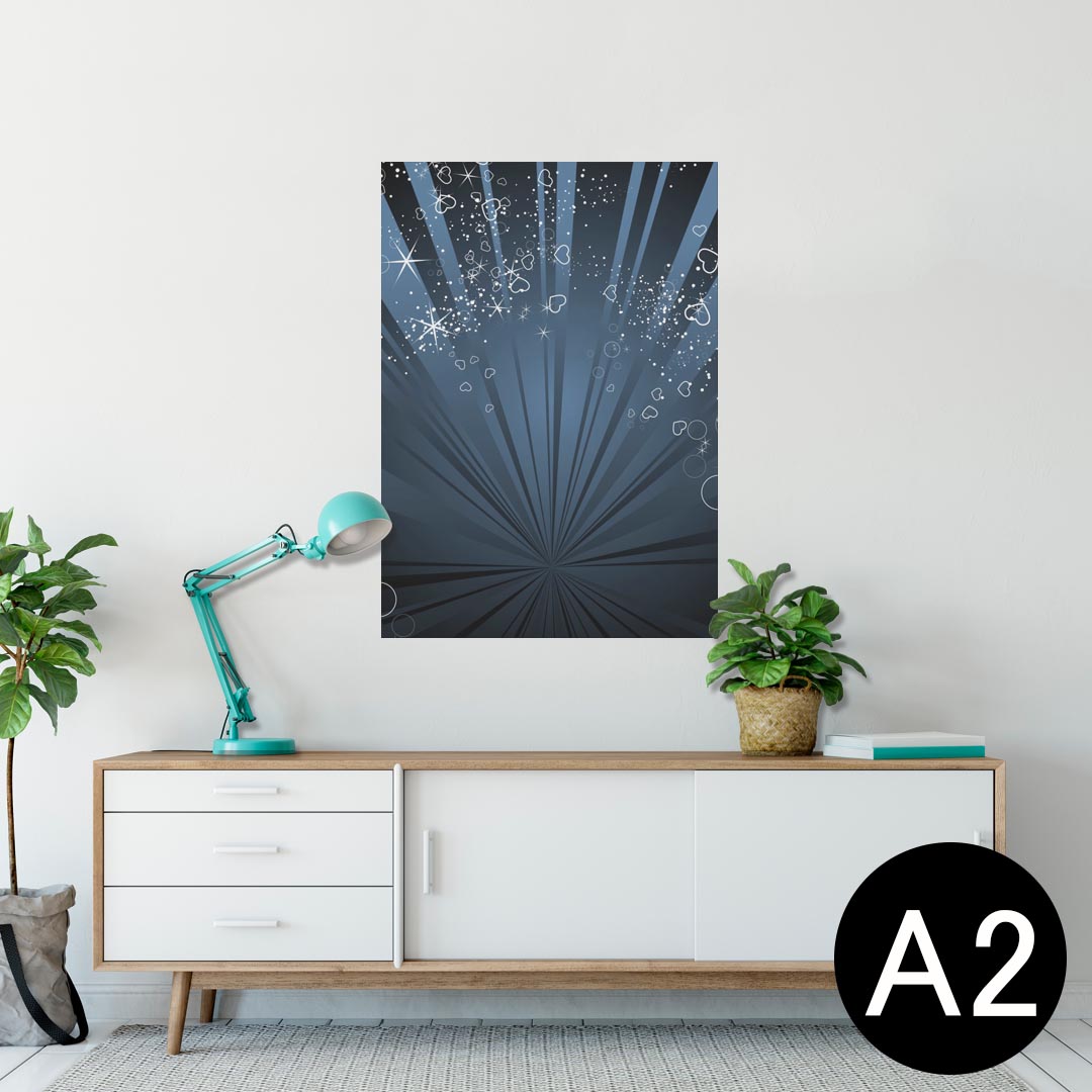 ポスター ウォールステッカー シール式ステッカー 飾り 420×594mm A2 写真 フォト 壁 インテリア おしゃれ 剥がせる wall sticker poster 005766 青 ブルー ハート
