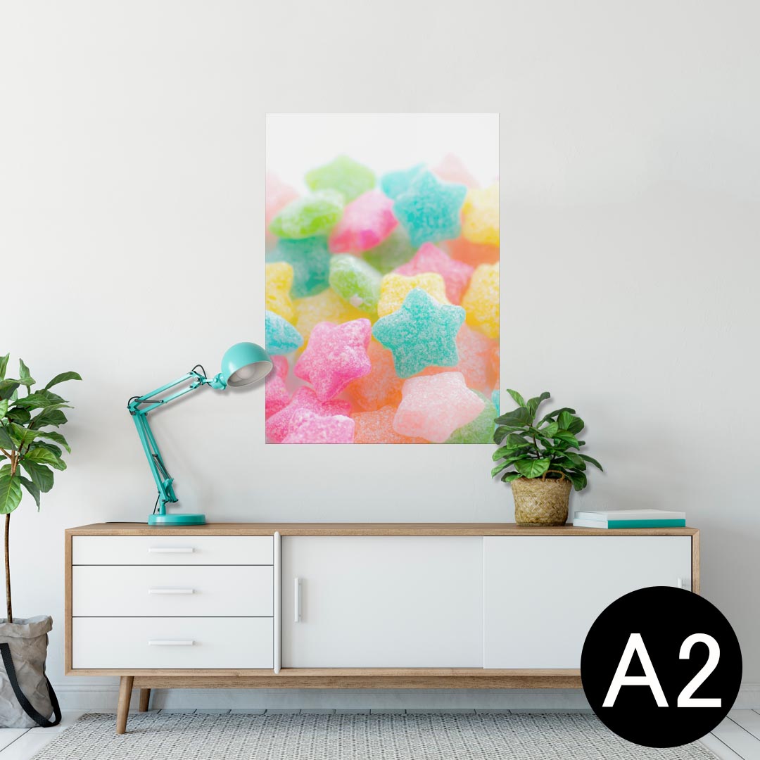 楽天kabeコレポスター ウォールステッカー シール式ステッカー 飾り 420×594mm A2 写真 フォト 壁 インテリア おしゃれ 剥がせる wall sticker poster 005886 写真　お菓子　星