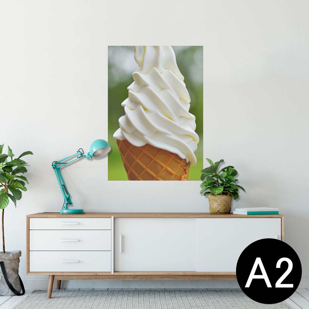 ポスター ウォールステッカー シール式ステッカー 飾り 420×594mm A2 写真 フォト 壁 インテリア おしゃれ 剥がせる wall sticker poster 005929 写真　アイス