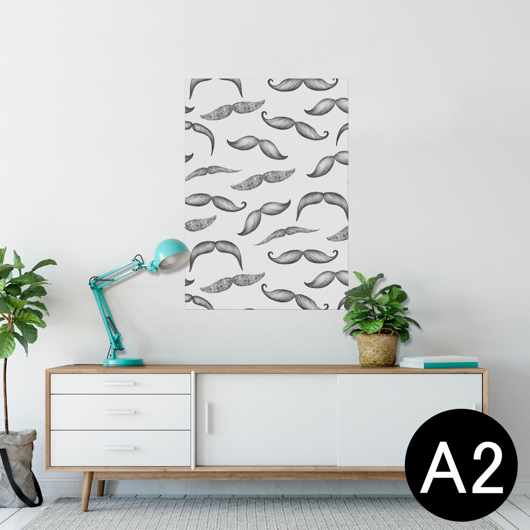 ポスター ウォールステッカー シール式ステッカー 飾り 420×594mm A2 写真 フォト 壁 インテリア おしゃれ 剥がせる wall sticker poster 006793 ひげ　髭　イラスト