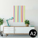 ポスター ウォールステッカー シール式ステッカー 飾り 420×594mm A2 写真 フォト 壁 インテリア おしゃれ 剥がせる wall sticker poster 007106 ストライプ　模様