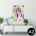ポスター ウォールステッカー シール式ステッカー 飾り 420×594mm A2 写真 フォト 壁 インテリア おしゃれ 剥がせる wall sticker poster 007320 口紅 カラフル 模様 イラスト
