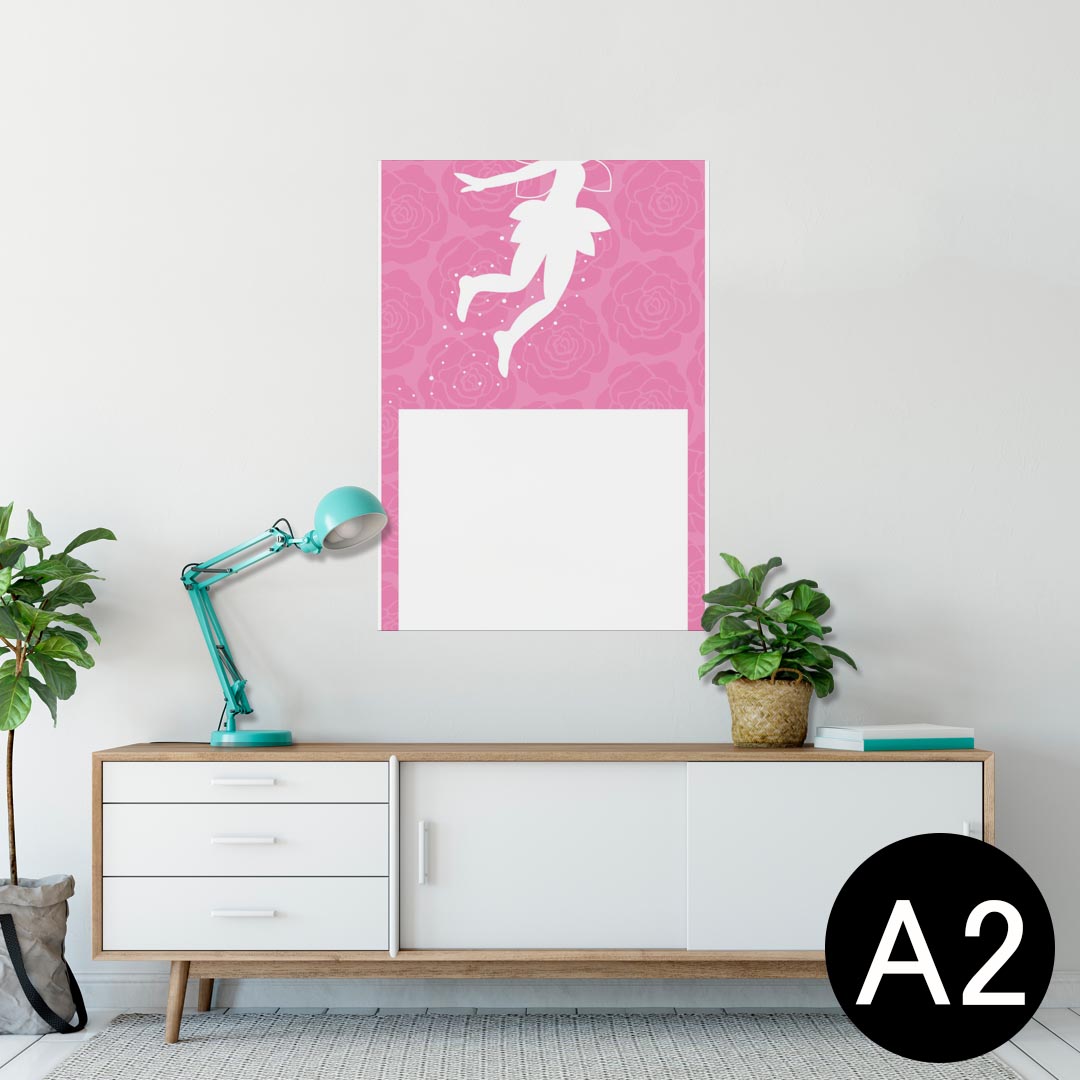 ポスター ウォールステッカー シール式ステッカー 飾り 420×594mm A2 写真 フォト 壁 インテリア おしゃれ 剥がせる wall sticker poster 007470 妖精　花　　ピンク
