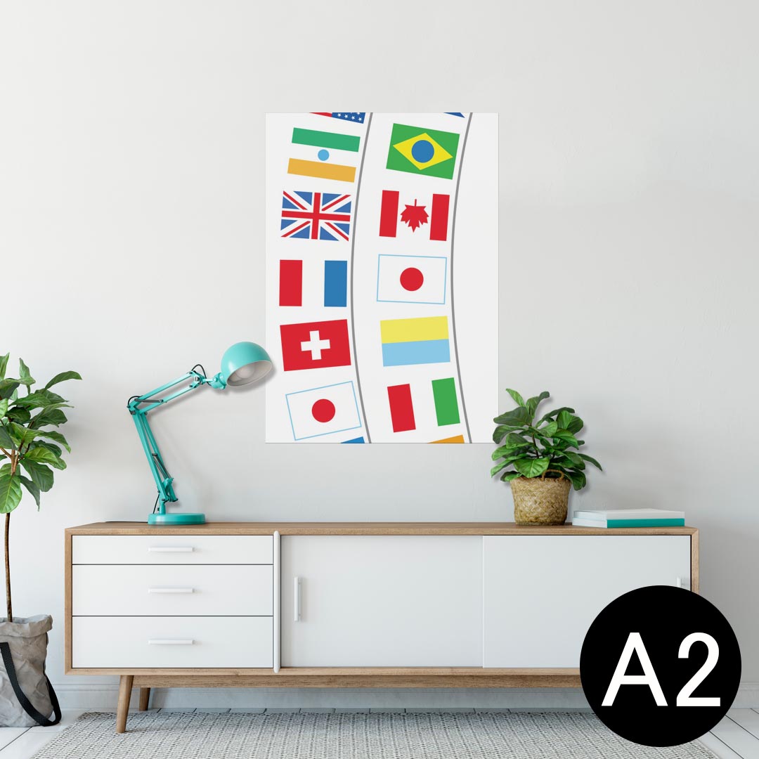 ポスター ウォールステッカー シール式ステッカー 飾り 420×594mm A2 写真 フォト 壁 インテリア おしゃれ 剥がせる wall sticker poster 009656 国旗　外国　パーティー