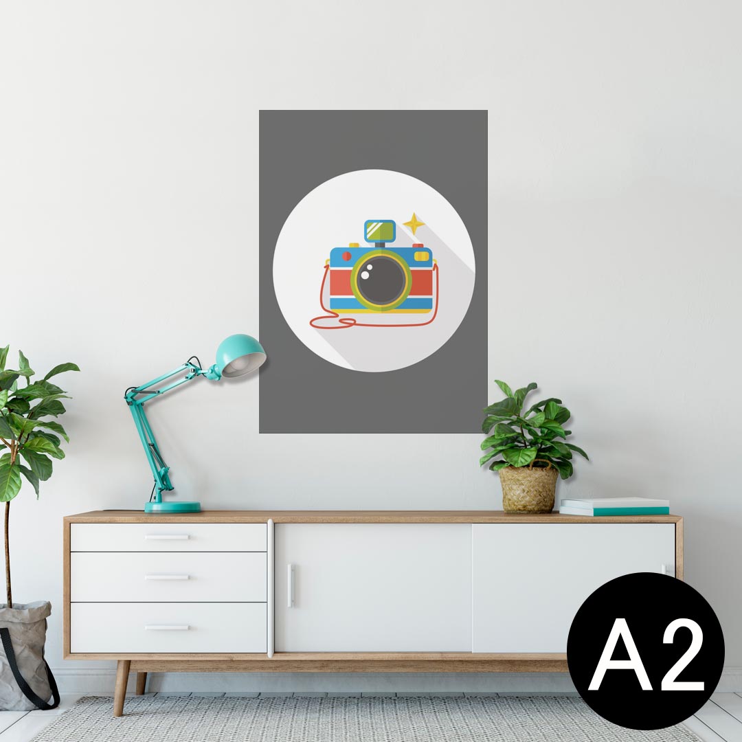 ポスター ウォールステッカー シール式ステッカー 飾り 420×594mm A2 写真 フォト 壁 インテリア おしゃれ 剥がせる wall sticker poster 010283 カメラ　赤　青　緑