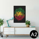 ポスター ウォールステッカー シール式ステッカー 飾り 420×594mm A2 写真 フォト 壁 インテリア おしゃれ 剥がせる wall sticker poster 011733 動物 ライオン レゲエ