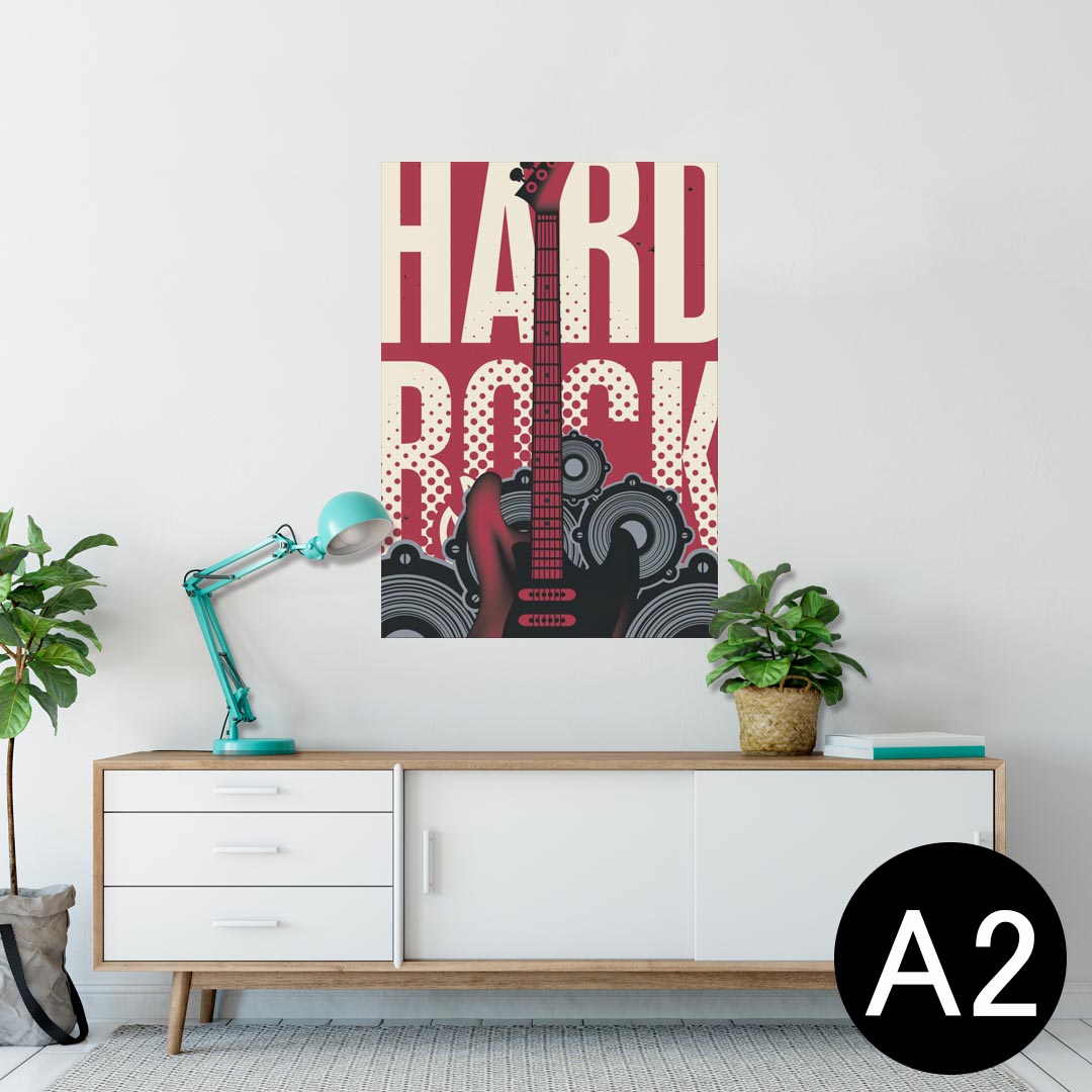 ポスター ウォールステッカー シール式ステッカー 飾り 420×594mm A2 写真 フォト 壁 インテリア おしゃれ 剥がせる wall sticker poster 011867 ギター　ロック　かっこいい