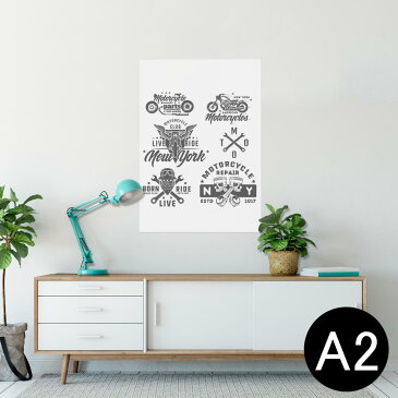 ポスター ウォールステッカー シール式ステッカー 飾り 420×594mm A2 写真 フォト 壁 インテリア おしゃれ 　剥がせる wall sticker poster 011988 英字　かっこいい　スカル