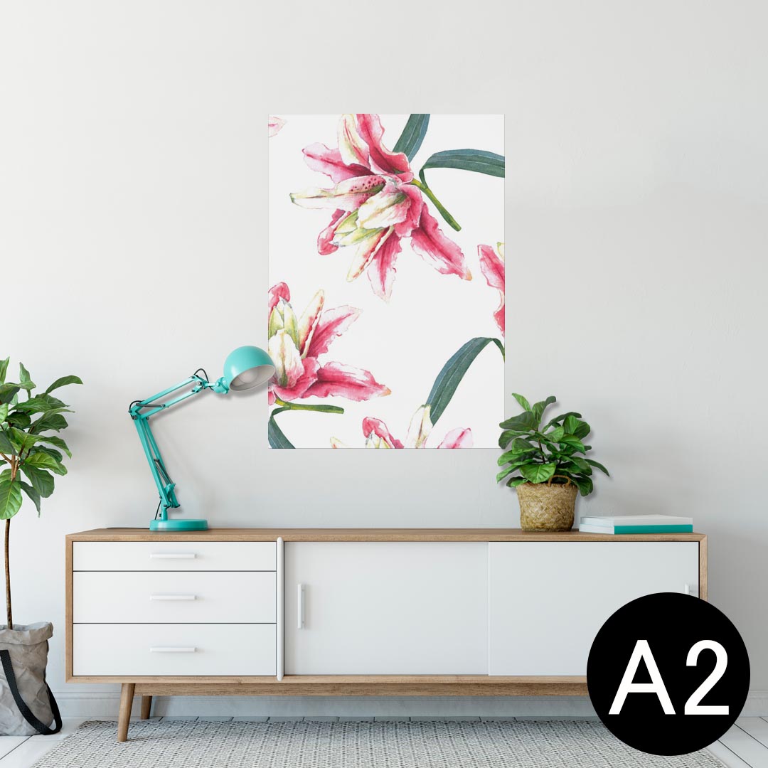 ポスター ウォールステッカー シール式ステッカー 飾り 420×594mm A2 写真 フォト 壁 インテリア おしゃれ 剥がせる wall sticker poster 012131 花 植物 白