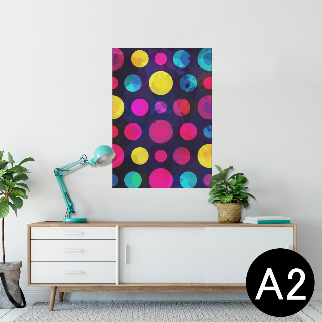 ポスター ウォールステッカー シール式ステッカー 飾り 420×594mm A2 写真 フォト 壁 インテリア おしゃれ 剥がせる wall sticker poster 012348 ドット　水玉　カラフル