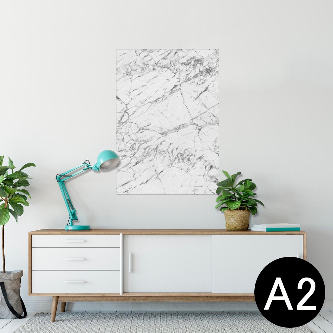ポスター ウォールステッカー シール式ステッカー 飾り 420×594mm A2 写真 フォト 壁 インテリア おしゃれ 剥がせる wall sticker poster 012818 大理石　グレー　モノトーン