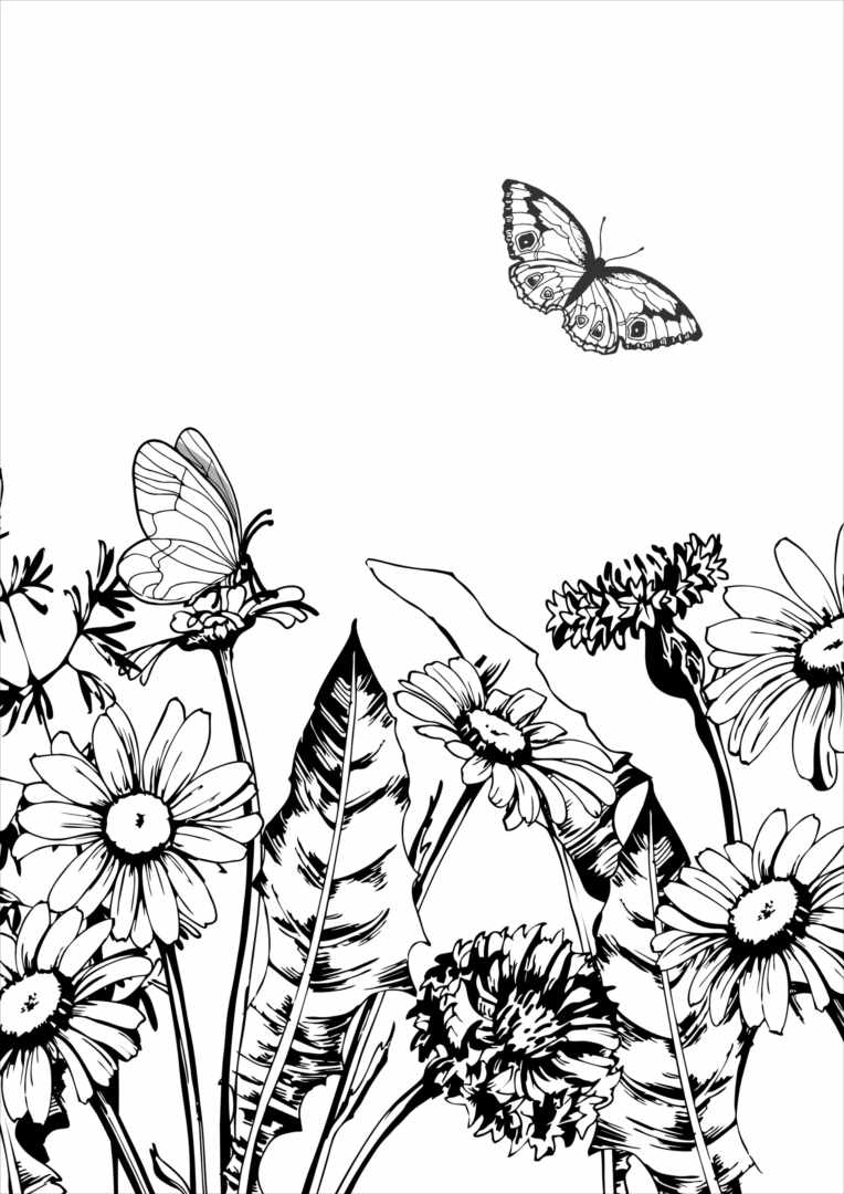 ポスター ウォールステッカー シール式ステッカー 飾り 420×594mm A2 写真 フォト 壁 インテリア おしゃれ 剥がせる wall sticker poster 014236 花　　蝶(3)