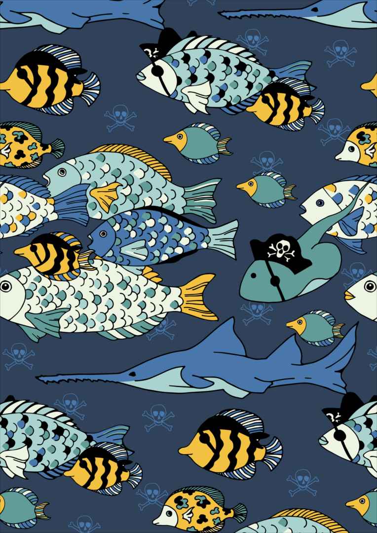 ポスター ウォールステッカー シール式ステッカー 飾り 420×594mm A2 写真 フォト 壁 インテリア おしゃれ 剥がせる wall sticker poster 014517 海　魚　サメ