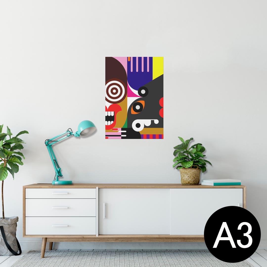 ポスター ウォールステッカー シール式ステッカー 飾り 297×420mm A3 写真 フォト 壁 インテリア おしゃれ 剥がせる wall sticker poster 000936 イラスト　派手