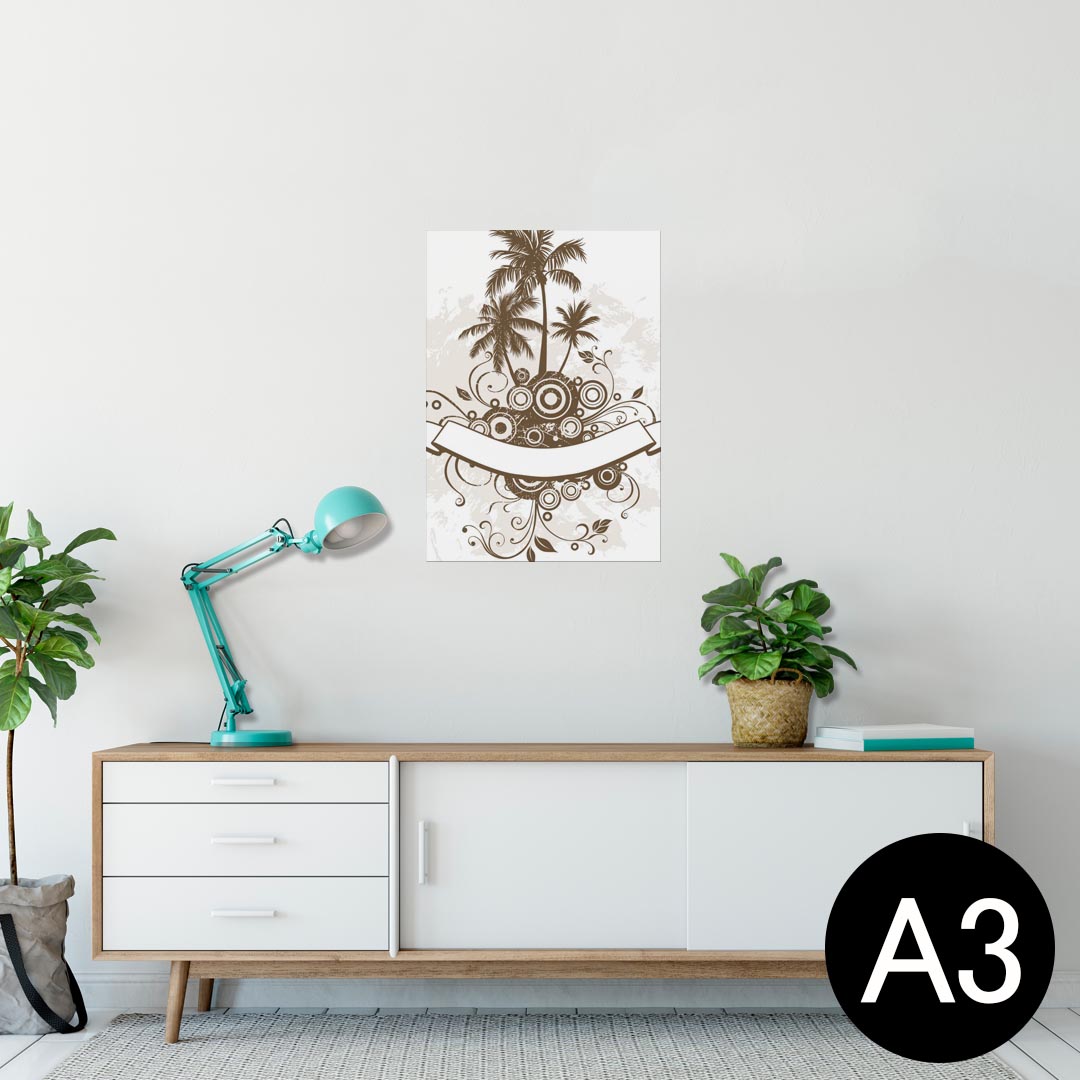 ポスター ウォールステッカー シール式ステッカー 飾り 297×420mm A3 写真 フォト 壁 インテリア おしゃれ 剥がせる wall sticker poster 001188 ヤシの木　ハワイ