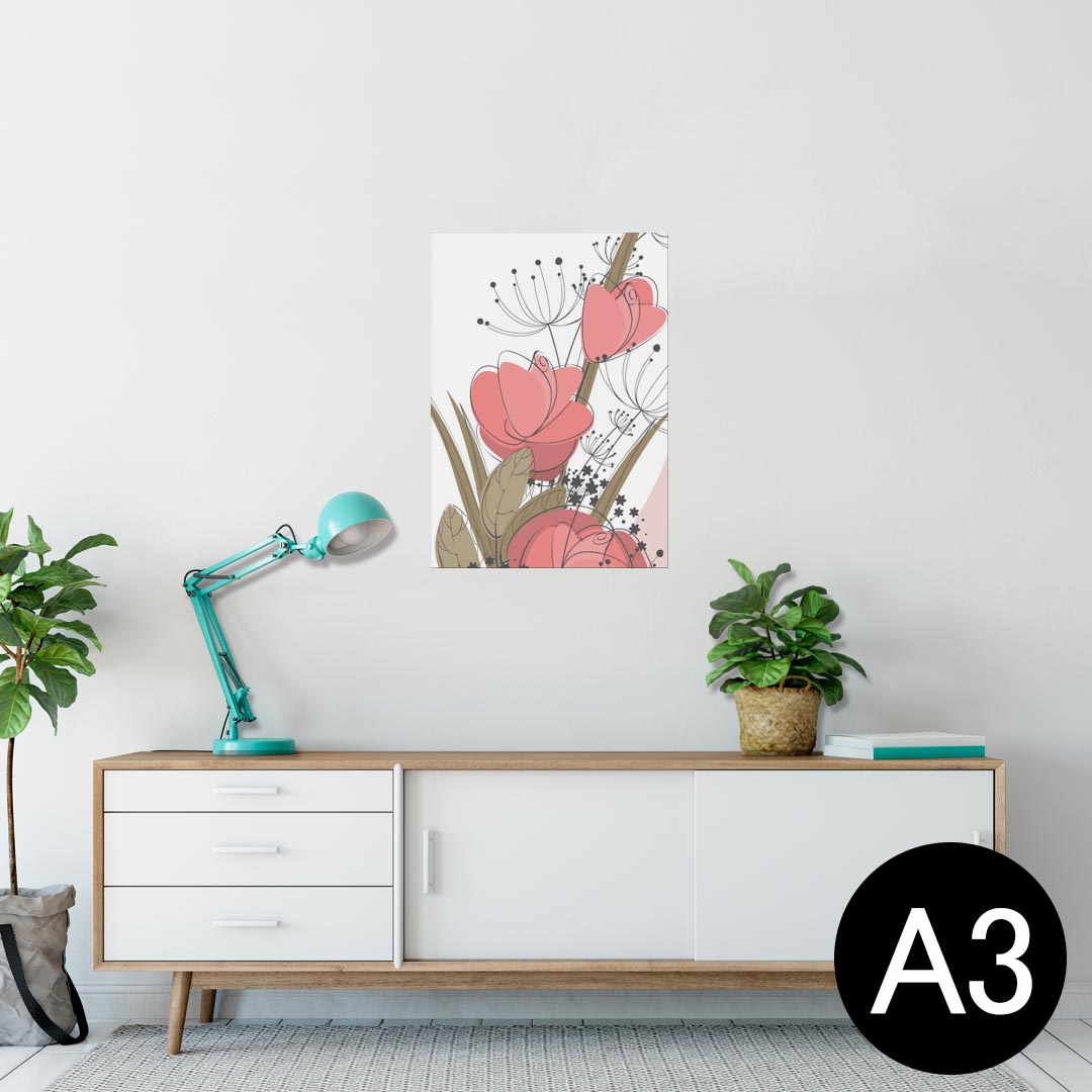 ポスター ウォールステッカー シール式ステッカー 飾り 297×420mm A3 写真 フォト 壁 インテリア おしゃれ 剥がせる wall sticker poster 001333 花　薔薇