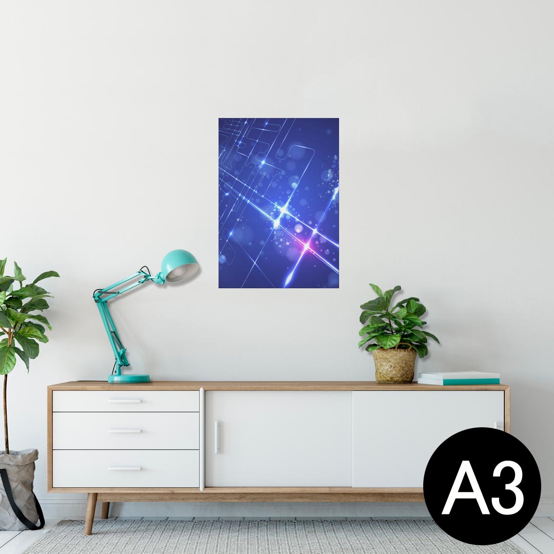 ポスター ウォールステッカー シール式ステッカー 飾り 297×420mm A3 写真 フォト 壁 インテリア おしゃれ 剥がせる wall sticker poster 002233 シンプル　青(3)