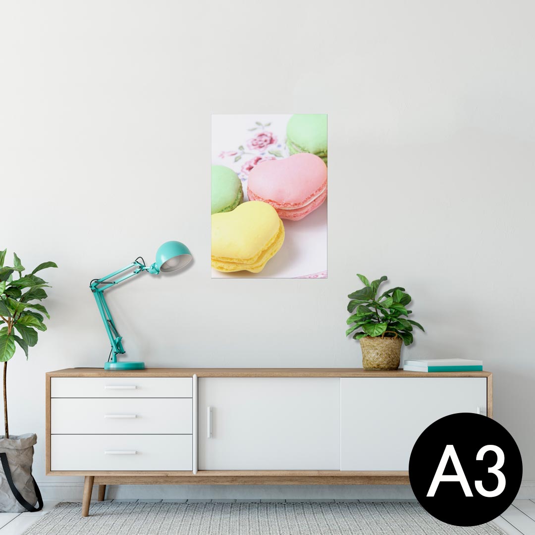 ポスター ウォールステッカー シール式ステッカー 飾り 297×420mm A3 写真 フォト 壁 インテリア おしゃれ 剥がせる wall sticker poster 002672 マカロン カラフル 写真