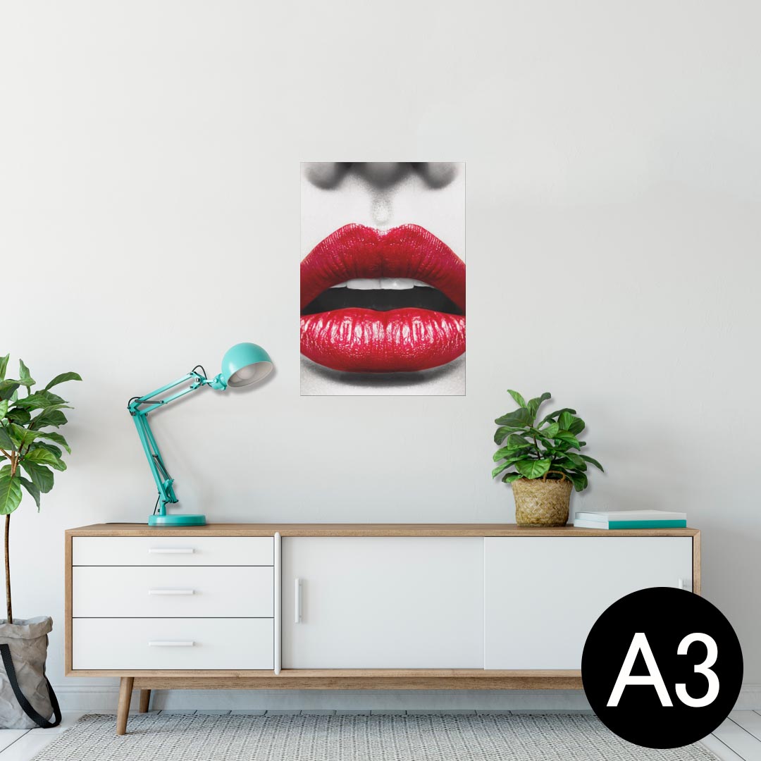 ポスター ウォールステッカー シール式ステッカー 飾り 297×420mm A3 写真 フォト 壁 インテリア おしゃれ 剥がせる wall sticker poster 003525 クール メイク 写真 赤
