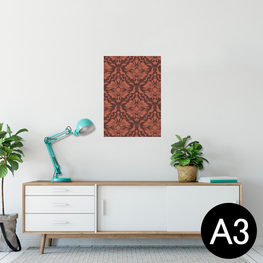 ポスター ウォールステッカー シール式ステッカー 飾り 297×420mm A3 写真 フォト 壁 インテリア おしゃれ 剥がせる wall sticker poster 003790 模様　エレガント　オレンジ