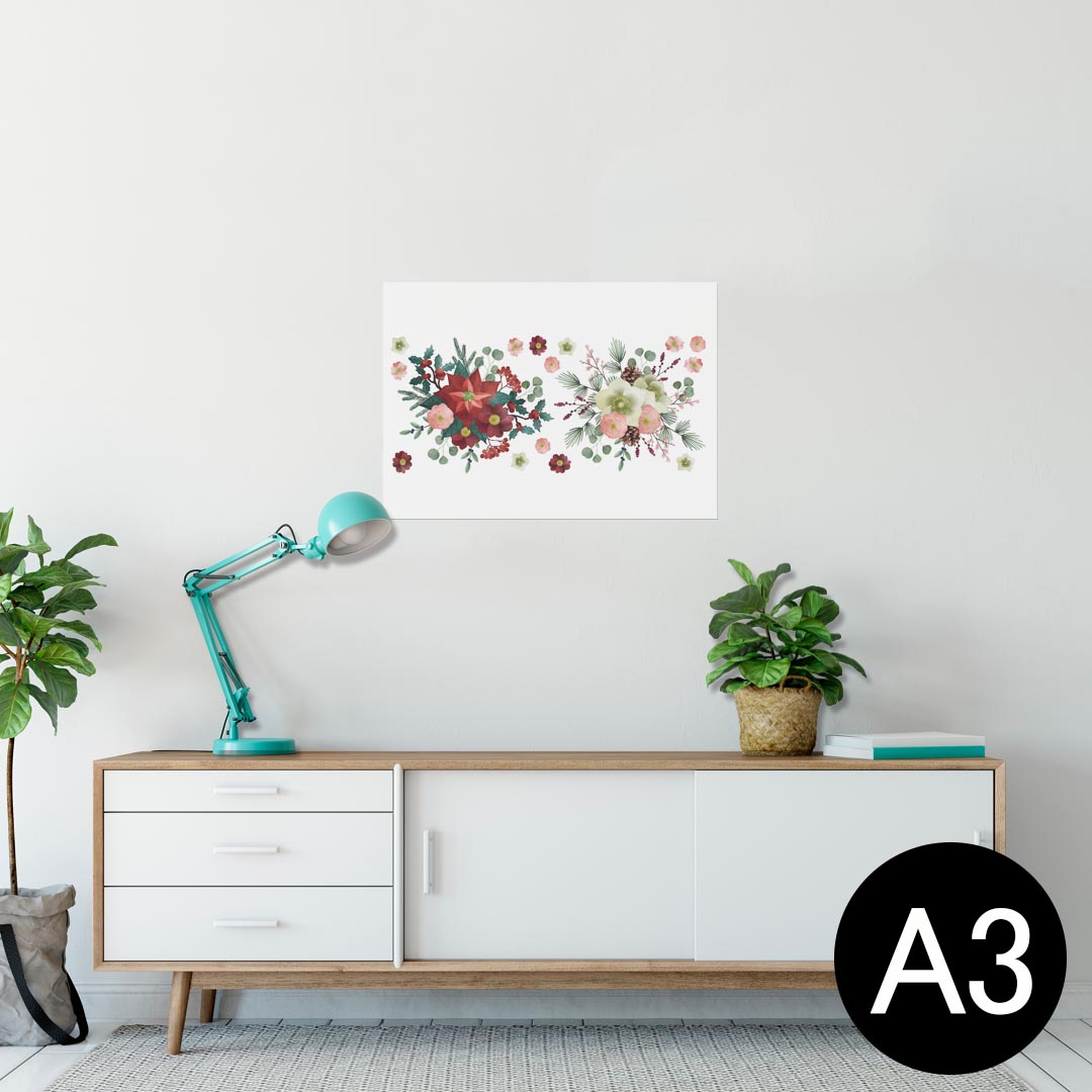 ポスター ウォールステッカー シール式ステッカー 飾り 297×420mm A3 写真 フォト 壁 インテリア おしゃれ 剥がせる wall sticker poster 020523 クリスマス ポインセチア 花 flower