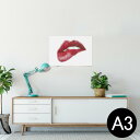 ポスター ウォールステッカー シール式ステッカー 飾り 297×420mm A3 写真 フォト 壁 インテリア おしゃれ 剥がせる wall sticker poster 024015 唇 リップ 口紅