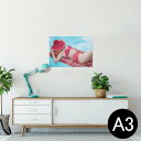 ポスター ウォールステッカー シール式ステッカー 飾り 297×420mm A3 写真 フォト 壁 インテリア おしゃれ 剥がせる wall sticker poster 025714 夏 プール 水着 ドット