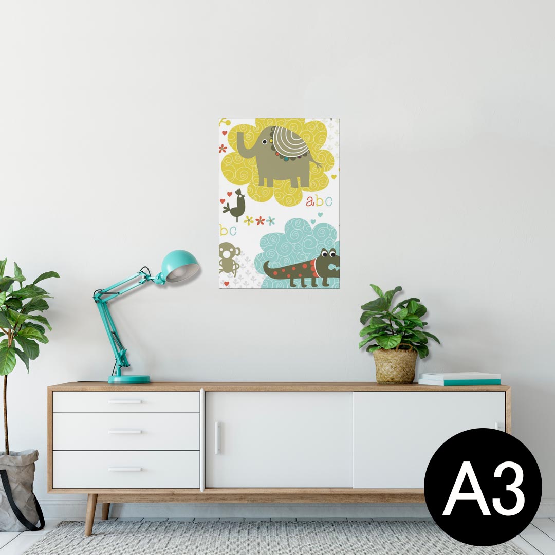 ポスター ウォールステッカー シール式ステッカー 飾り 297×420mm A3 写真 フォト 壁 インテリア おしゃれ 剥がせる wall sticker poster 004638 動物　キャラクター　イラスト