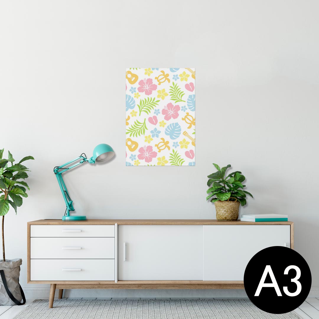 ポスター ウォールステッカー シール式ステッカー 飾り 297×420mm A3 写真 フォト 壁 インテリア おしゃれ 剥がせる wall sticker poster 005084 ハイビスカス　ハワイ　カラフル