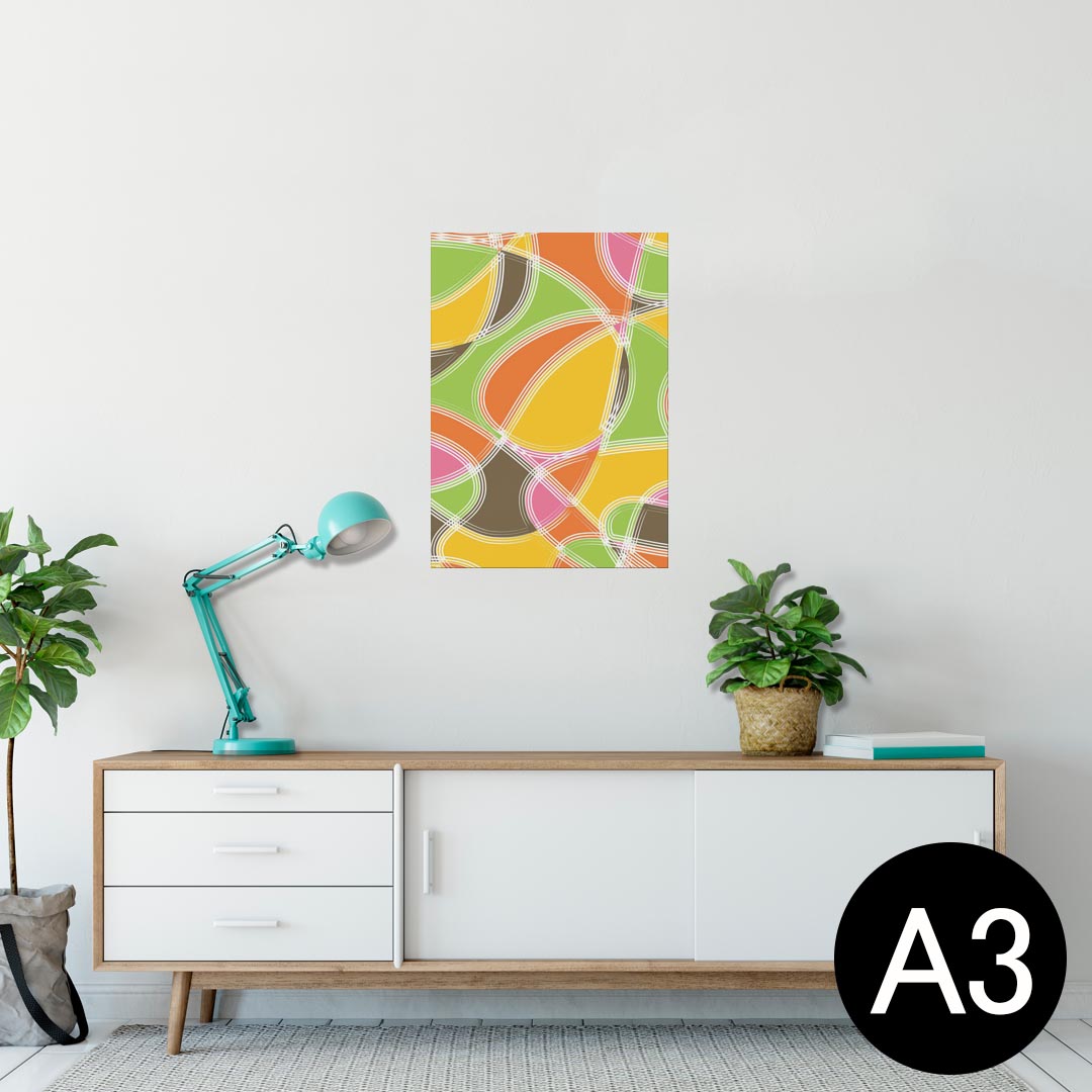 ポスター ウォールステッカー シール式ステッカー 飾り 297×420mm A3 写真 フォト 壁 インテリア おしゃれ 剥がせる wall sticker poster 005250 緑 オレンジ 模様