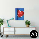 ポスター ウォールステッカー シール式ステッカー 飾り 297×420mm A3 写真 フォト 壁 インテリア おしゃれ 剥がせる wall sticker poster 005280 ハート バレンタイン キラキラ