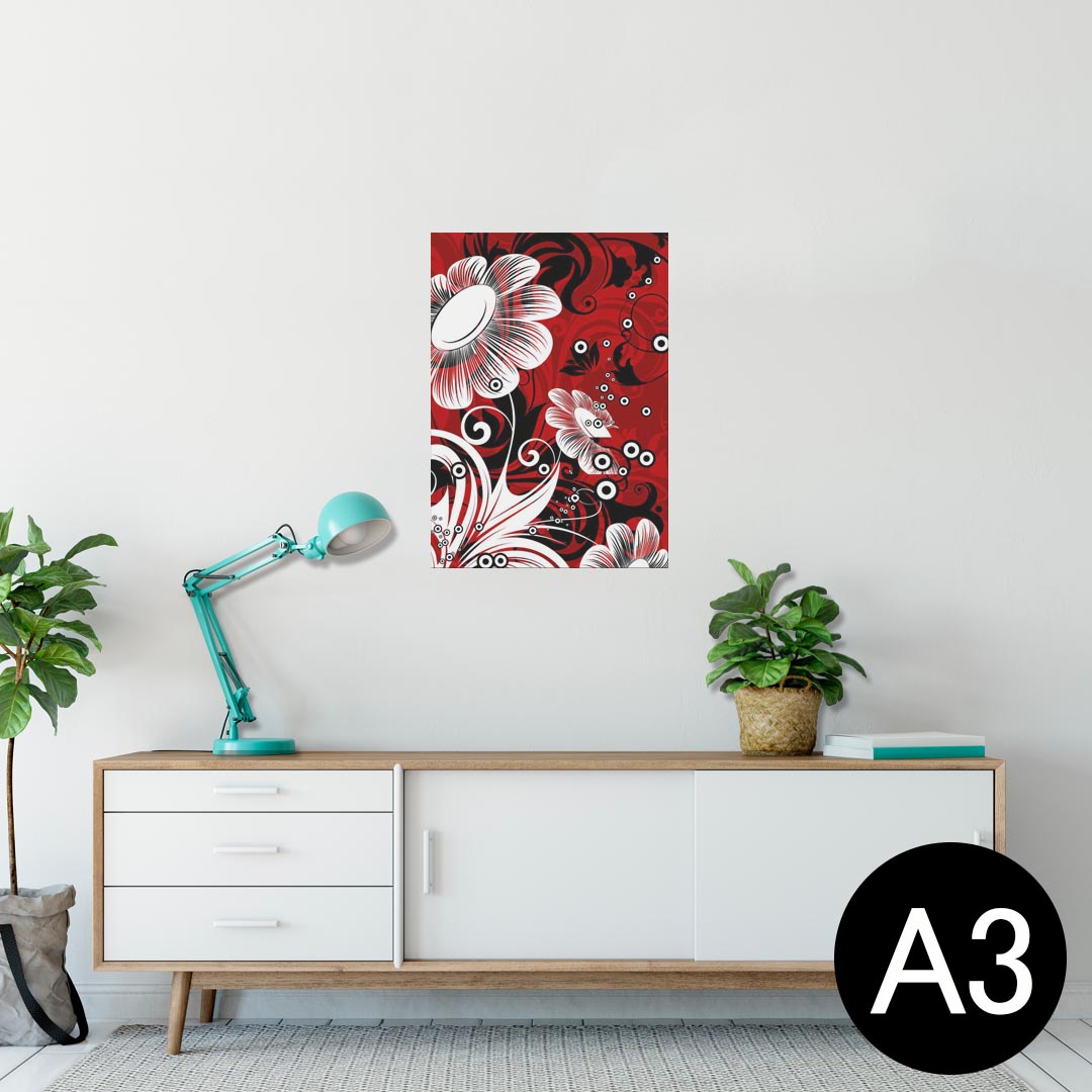 ポスター ウォールステッカー シール式ステッカー 飾り 297×420mm A3 写真 フォト 壁 インテリア おしゃれ 剥がせる wall sticker poster 005590 花　　赤