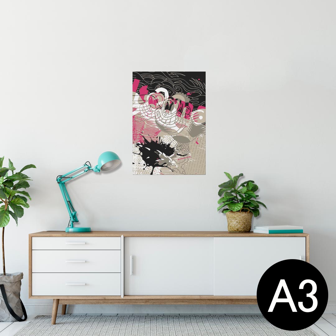 ポスター ウォールステッカー シール式ステッカー 飾り 297×420mm A3 写真 フォト 壁 インテリア おしゃれ 剥がせる wall sticker poster 005844 英語 ピンク イラスト